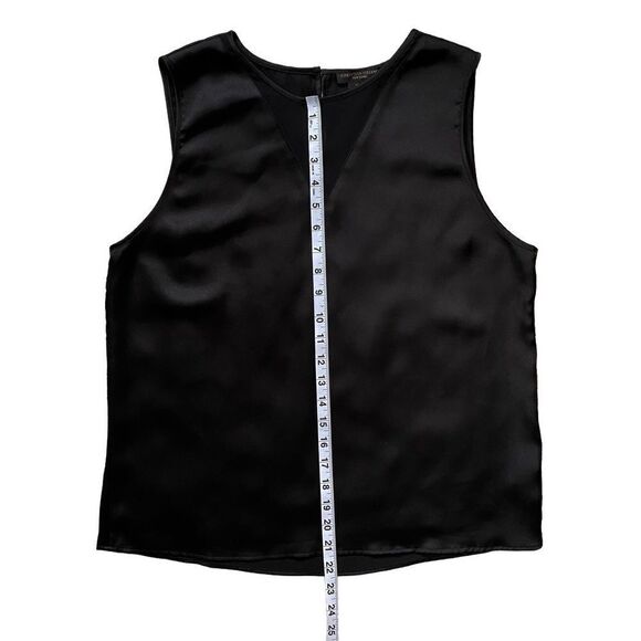 Christian Siriano Black Sleeveless Sheer V-Neck Keyhole Back Blouse Size Large - Picture 8 of 10